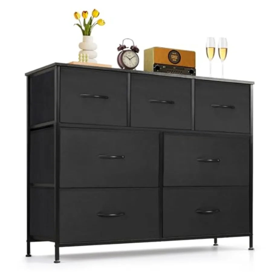 7-Drawer Drer for Bedroom, Anti-Tip Wide Storage Organizer Fabric Chest of Drawers TV Stand for 45" TV with Wooden Top and Meta
7-Drawer Drer for Bedroom, Anti-Tip Wide Storage Organizer Fabric Chest of Drawers TV Stand for 45" TV with Wooden Top and Meta