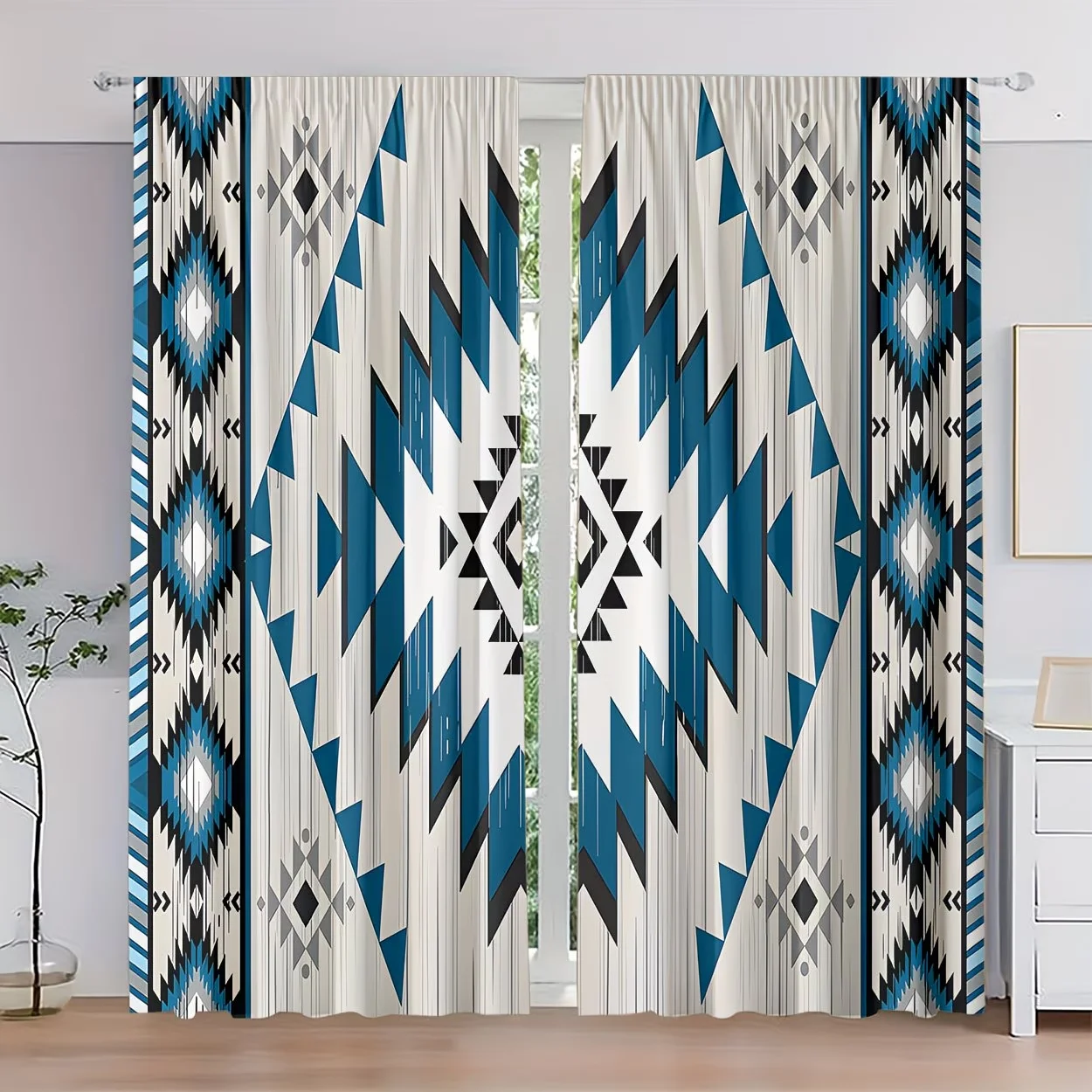 2pcs Blue diamond pattern print Curtains - Rod Pocket Window Drapes. modern Window Treatments
2pcs Blue diamond pattern print Curtains - Rod Pocket Window Drapes. modern Window Treatments