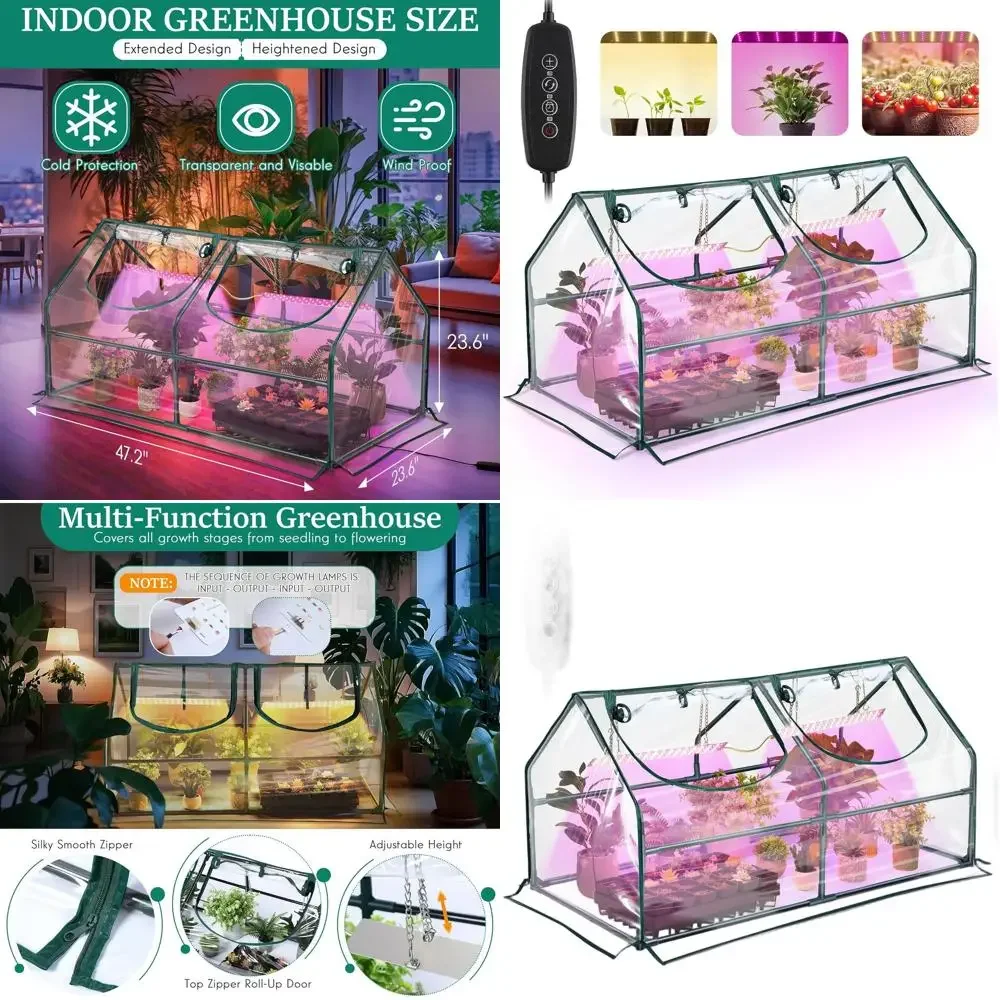 Portable Seed Starter Greenhouse, 47.2L x 23.6W x 23.6H, UV-Resistant, Indoor/Outdoor Use
Portable Seed Starter Greenhouse, 47.2L x 23.6W x 23.6H, UV-Resistant, Indoor/Outdoor Use