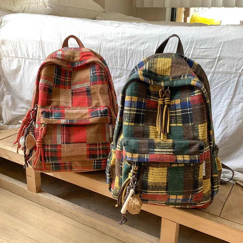 Simple Plaid Backpack Women Casual Lightweight Nylon Rucksack With Drawstring Detail
Simple Plaid Backpack Women Casual Lightweight Nylon Rucksack With Drawstring Detail