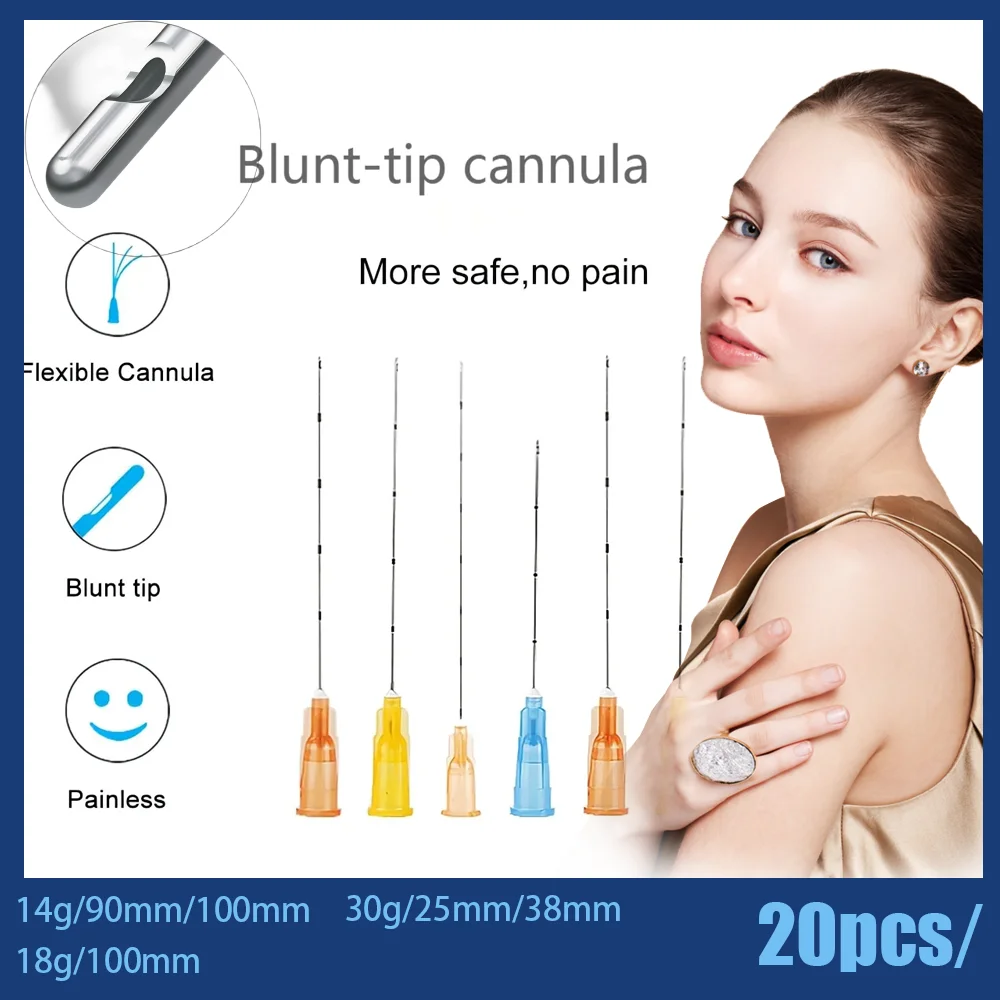 20Pcs Blunt Cannula For Filler Injection 14g18g30gUric Acid Facial Filling Nose Slight Blunt Needle
20Pcs Blunt Cannula For Filler Injection 14g18g30gUric Acid Facial Filling Nose Slight Blunt Needle