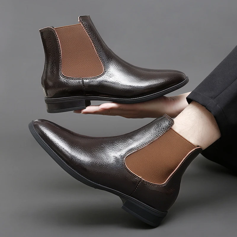 Winter Men Business Chelsea Boots Men Casual Comfortable and Fashionable Pointed Brand Boots Banquet Boots Men Sizes 38-46
Winter Men Business Chelsea Boots Men Casual Comfortable and Fashionable Pointed Brand Boots Banquet Boots Men Sizes 38-46