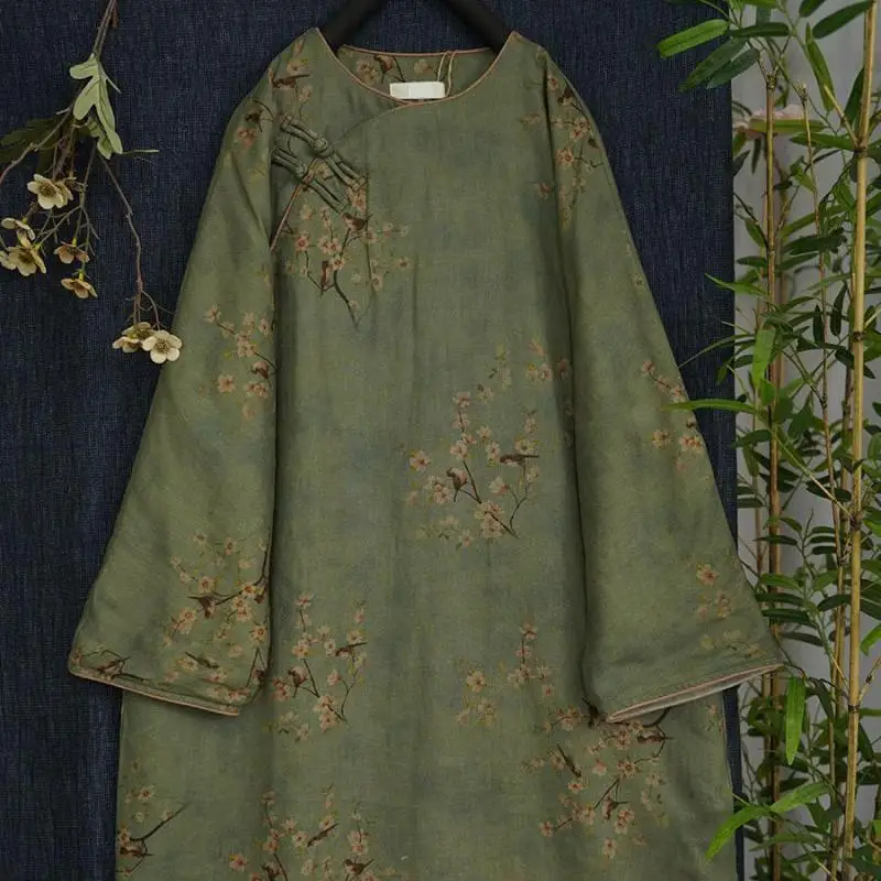 New Arrival Autumn Arts Style Women Long Sleeve O-neck Vintage Dresses Thicken Cotton Linen Flower Print Knee-length Dresses
New Arrival Autumn Arts Style Women Long Sleeve O-neck Vintage Dresses Thicken Cotton Linen Flower Print Knee-length Dresses