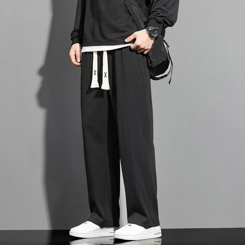 Summer thin pants, men's trendy brand casual wide leg straight leg pants, plus size solid color trendy sports pants
Summer thin pants, men's trendy brand casual wide leg straight leg pants, plus size solid color trendy sports pants