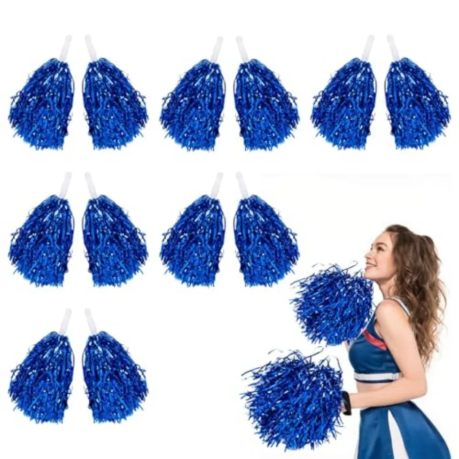 Cheerleading Pom Poms - 2 Pack Metallic Blue Plastic Poms with Baton Handle, Team Spirit Accessories for Game Day, School Event
Cheerleading Pom Poms - 2 Pack Metallic Blue Plastic Poms with Baton Handle, Team Spirit Accessories for Game Day, School Event