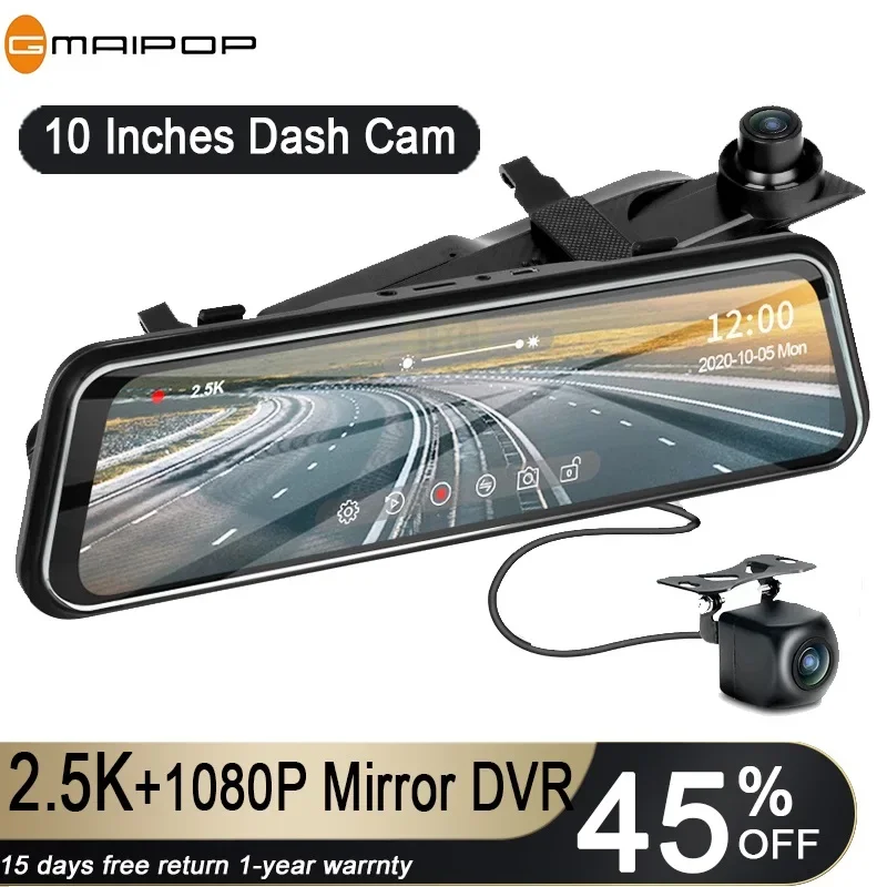 Ultra HD 2.5K Stream Media 10 inch Car DVR Mirror Recorder Dash Cam Registrar 1080P Rear View Camera Night Vision Black Box
Ultra HD 2.5K Stream Media 10 inch Car DVR Mirror Recorder Dash Cam Registrar 1080P Rear View Camera Night Vision Black Box