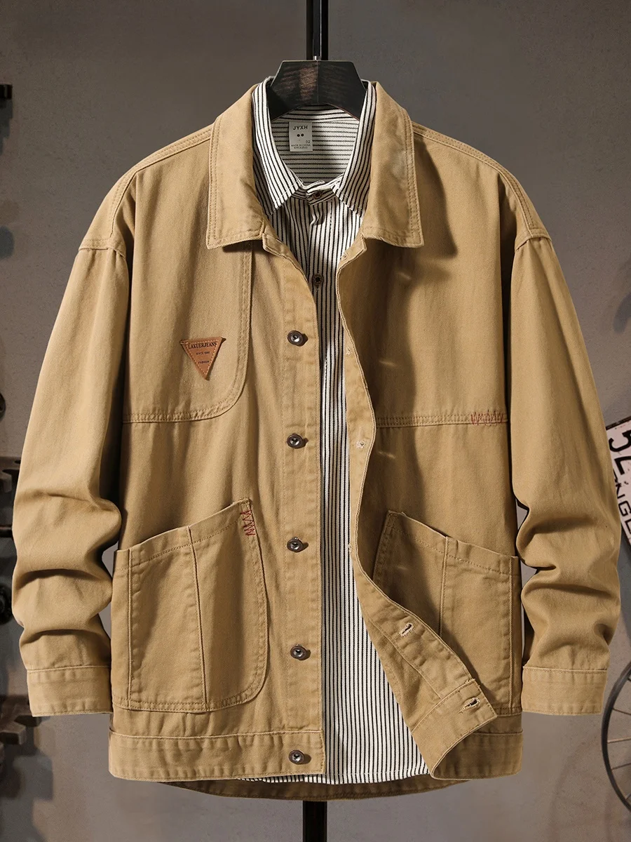 Мужская повседневная рабочая куртка свободного кроя из чистого хлопка, в американском ретро-стиле, из плотной ткани, с модным воротником-стойкой, с длинными рукавами
Мужская повседневная рабочая куртка свободного кроя из чистого хлопка, в американском ретро-стиле, из плотной ткани, с модным воротником-стойкой, с длинными рукавами