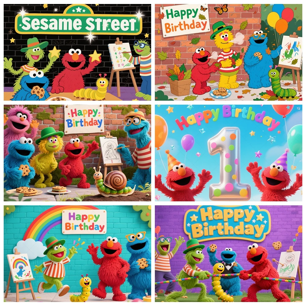 Cartoon Sesame Street Kid 1st Backdrop Children Birthday Party Custom Background Baby Shower Kid Room Decor Photography Studio
Cartoon Sesame Street Kid 1st Backdrop Children Birthday Party Custom Background Baby Shower Kid Room Decor Photography Studio
