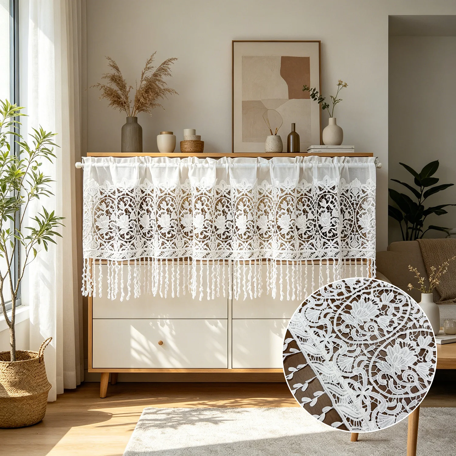 1PC Romantic White Hollow Lace Short Curtain for Kitchen Cabinet Study Cafe Home Decoration
1PC Romantic White Hollow Lace Short Curtain for Kitchen Cabinet Study Cafe Home Decoration