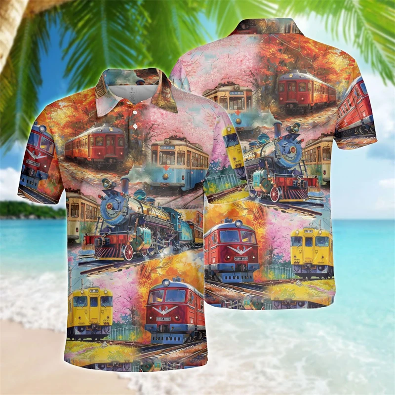 Vintage Train 3D Printed Polo Shirts For Men Clothes Hawaiian Flower Vehicle Graphic POLO Shirt Male Short Sleeve Button Tops
Vintage Train 3D Printed Polo Shirts For Men Clothes Hawaiian Flower Vehicle Graphic POLO Shirt Male Short Sleeve Button Tops