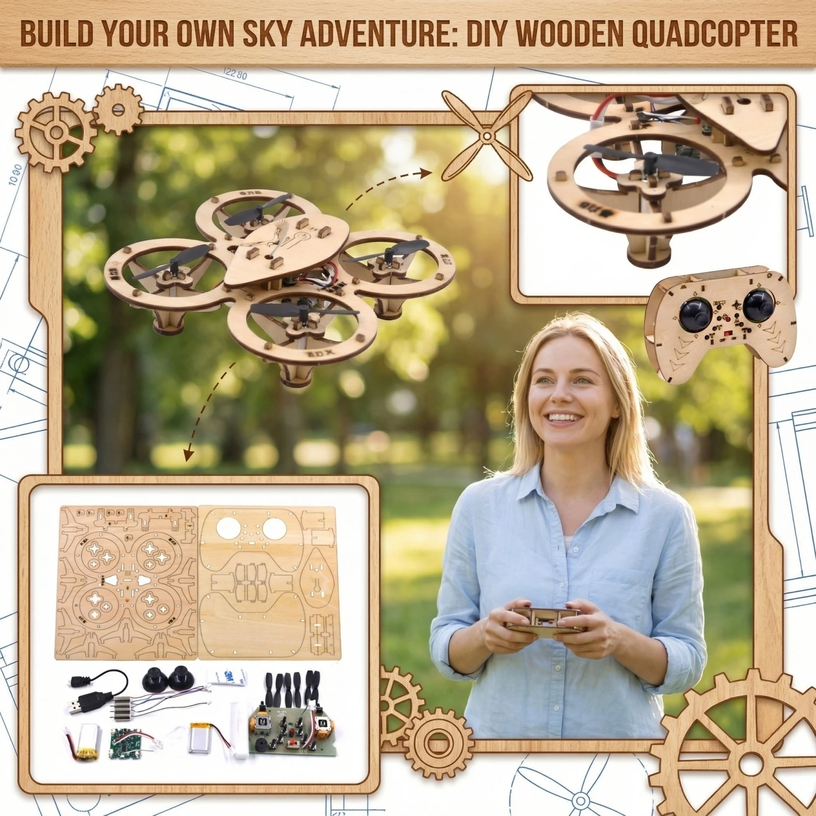 2026 Wooden Assembled DIY Quadcopter kit Drone Model School Science & Education Experiment Remote Control Aircraft Model Trainin
2026 Wooden Assembled DIY Quadcopter kit Drone Model School Science & Education Experiment Remote Control Aircraft Model Trainin