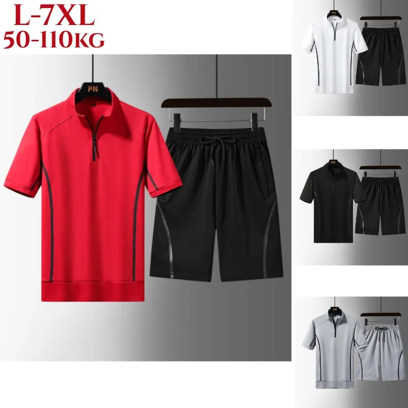 Men's Running Sets Summer Sportswear Golf Gym Fitness Suits Quick Dry Stand Collar T-shirts+trousers Tracksuit Plus Size 7xl
Men's Running Sets Summer Sportswear Golf Gym Fitness Suits Quick Dry Stand Collar T-shirts+trousers Tracksuit Plus Size 7xl