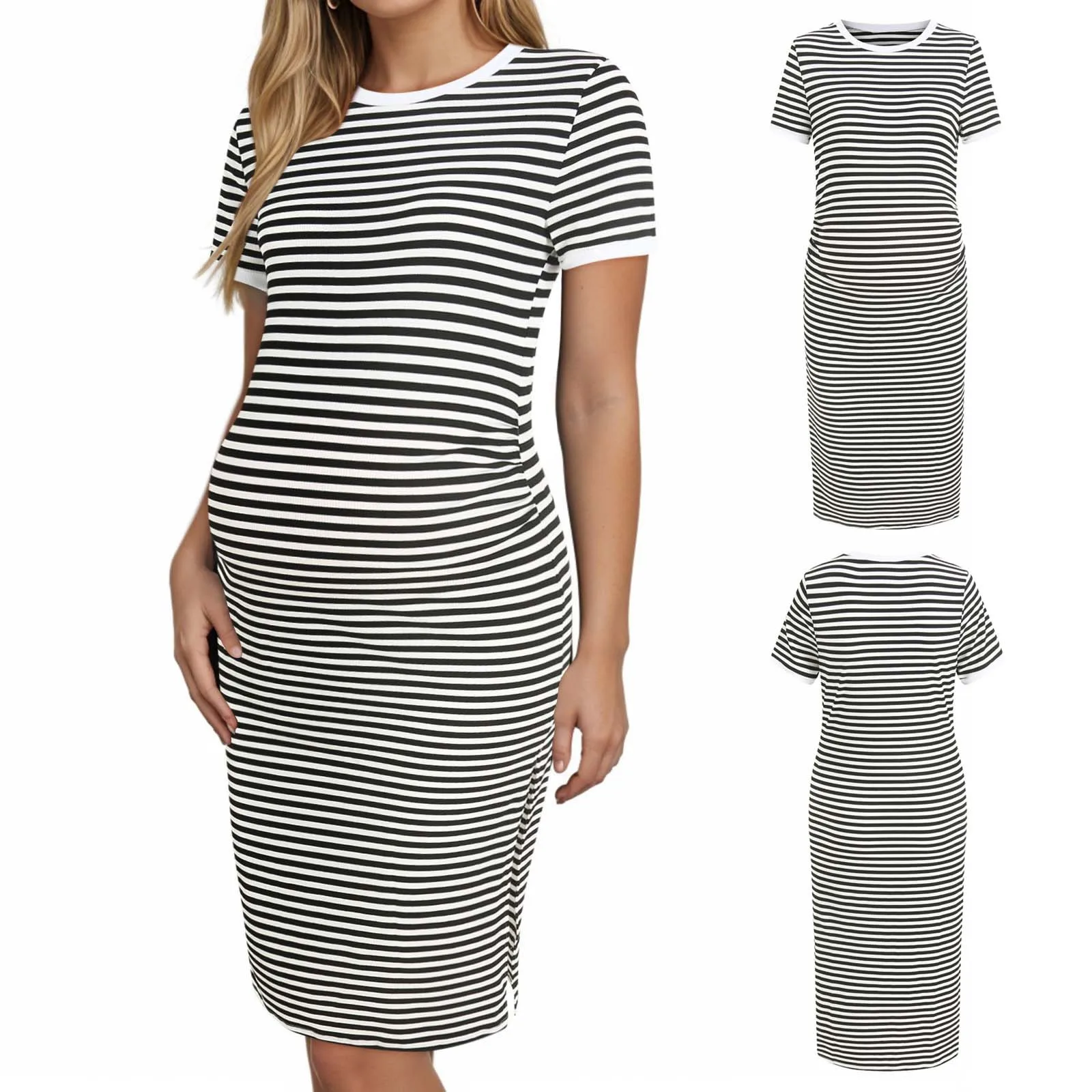 Button Front Dresses Summer Casual Fashion Short Sleeved Comfortable Round Neck Elastic Fashionable Slit Maternity And Dresses
Button Front Dresses Summer Casual Fashion Short Sleeved Comfortable Round Neck Elastic Fashionable Slit Maternity And Dresses