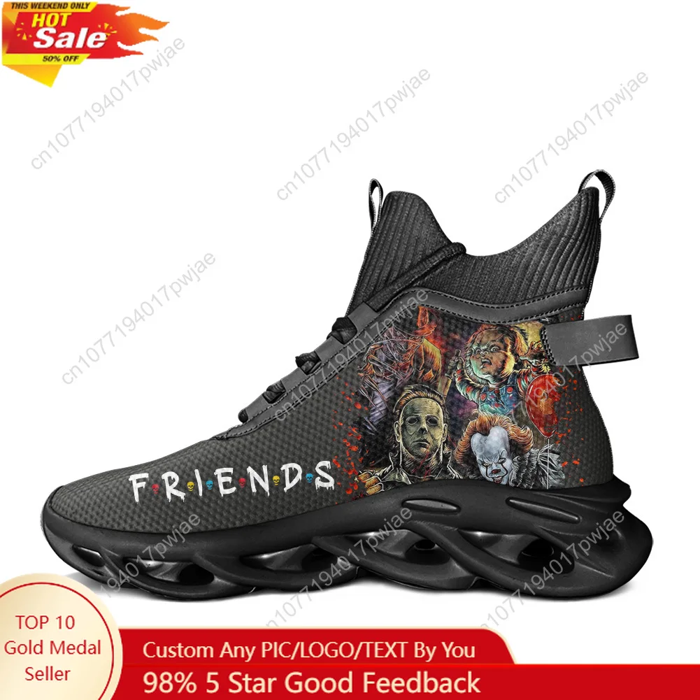 Friends Best Stephen King Horror Characters Printed High Top Flats Sneakers Halloween Mens Womens Hiking Sneakers Custom shoes
Friends Best Stephen King Horror Characters Printed High Top Flats Sneakers Halloween Mens Womens Hiking Sneakers Custom shoes