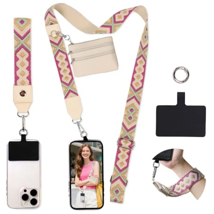 Phone Lanyard Crossbody Wrist Strap, Adjustable Clip and Go Strap for Phone with Wallet Crossbody, Phone Strap with Zippered Po
Phone Lanyard Crossbody Wrist Strap, Adjustable Clip and Go Strap for Phone with Wallet Crossbody, Phone Strap with Zippered Po
