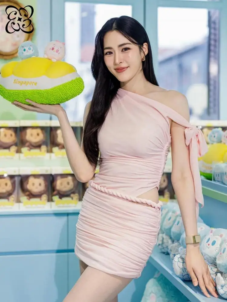 2026 Pink Rope Detail Ruched Mini Dress Women's One Shoulder Cutout Bodycon Party Dress Elegant Club Night Birthday Dresses
2026 Pink Rope Detail Ruched Mini Dress Women's One Shoulder Cutout Bodycon Party Dress Elegant Club Night Birthday Dresses