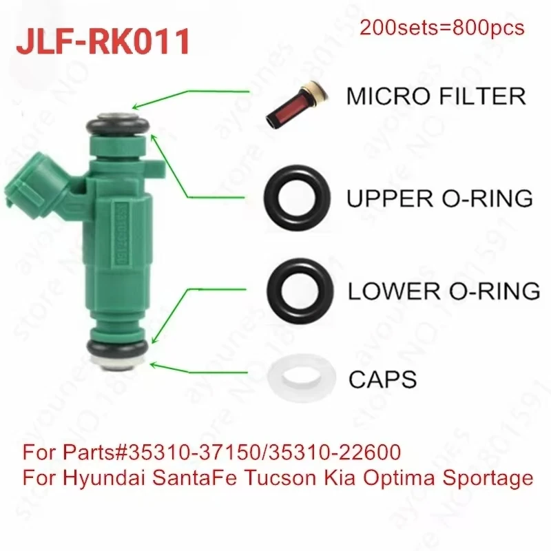 200 комплектов, ремонтный комплект топливной форсунки для Hyundai Santafe Tucson Kia Optima Sportage 2,7 2,5 1,6, детали # 35310-37150 (Jlf-Rk011)
200 комплектов, ремонтный комплект топливной форсунки для Hyundai Santafe Tucson Kia Optima Sportage 2,7 2,5 1,6, детали # 35310-37150 (Jlf-Rk011)