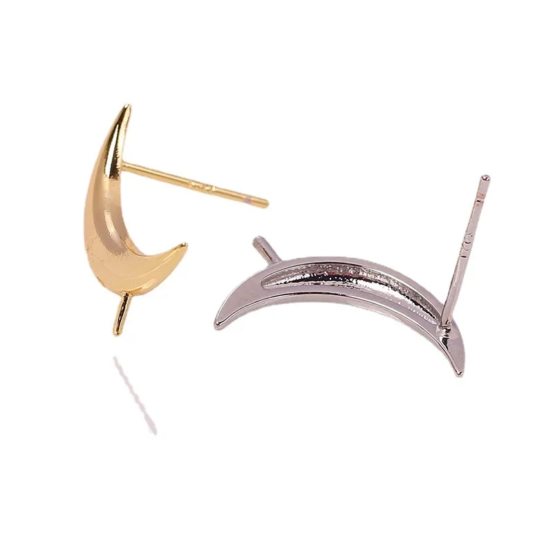 E037 Gold Plated Copper S925 Sterling Silver Needle Moon Pearl Stud Earrings Findings Jewelry Making DIY Jewelry Accessories
E037 Gold Plated Copper S925 Sterling Silver Needle Moon Pearl Stud Earrings Findings Jewelry Making DIY Jewelry Accessories