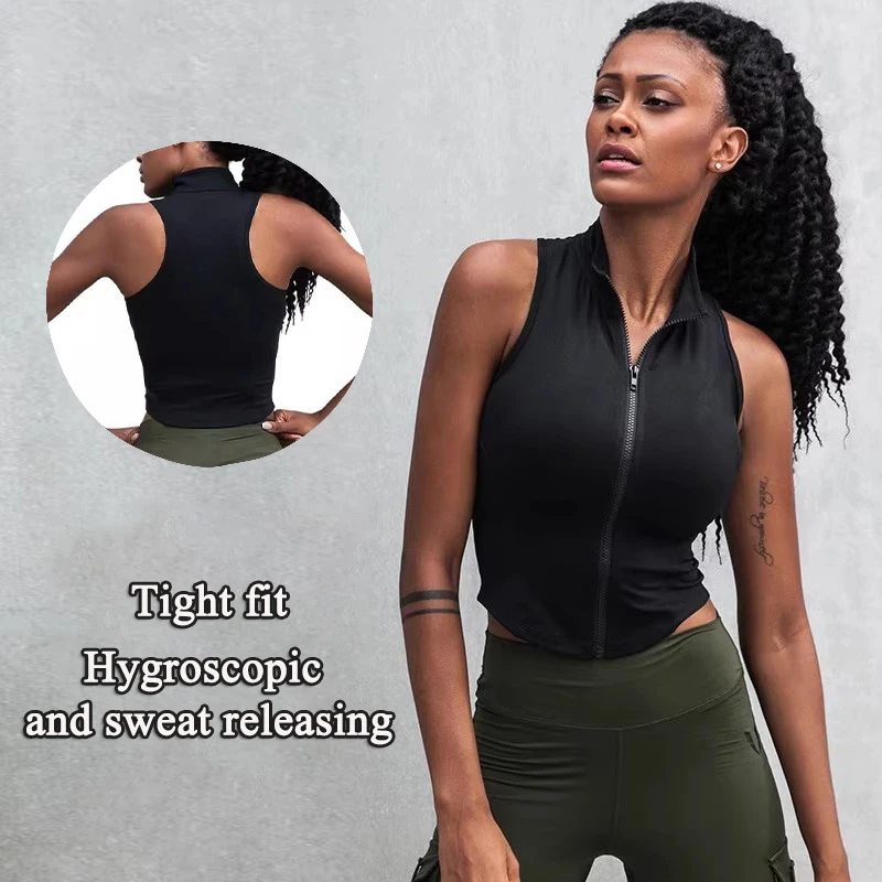 Yoga Fitness Tank Top Casual Sleeveless Solid Color Sports Round Neck Training Fitness Zipper Running Tank Top
Yoga Fitness Tank Top Casual Sleeveless Solid Color Sports Round Neck Training Fitness Zipper Running Tank Top