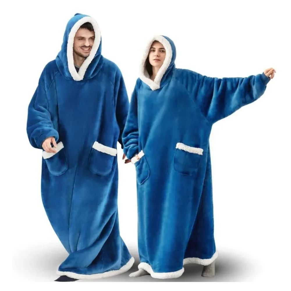 Elongated Lazy Blankets Warm Cold-proof Clothing with Hooded Hat TV Summer Air-conditioned Room Lambskin Bathrobe Winter Blanket
Elongated Lazy Blankets Warm Cold-proof Clothing with Hooded Hat TV Summer Air-conditioned Room Lambskin Bathrobe Winter Blanket