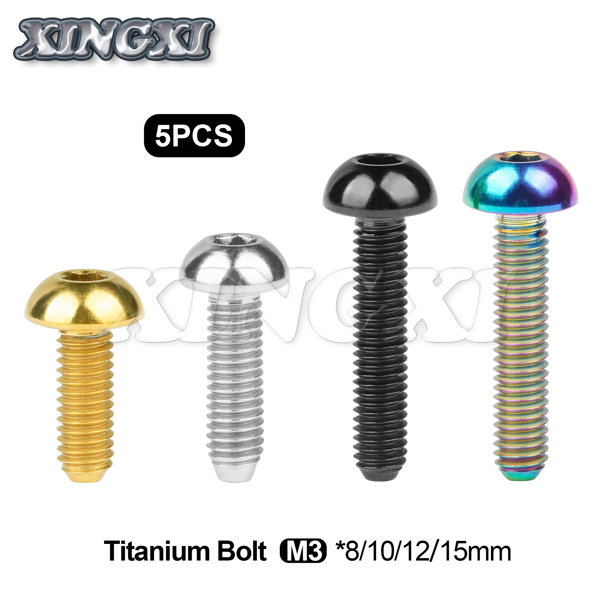 Титановые болты Xingxi M3 с полукруглой головкой, 5 шт., M3x8, 10, 12, 15 мм, Ti-болты для велосипеда, мотоцикла, автомобиля
Титановые болты Xingxi M3 с полукруглой головкой, 5 шт., M3x8, 10, 12, 15 мм, Ti-болты для велосипеда, мотоцикла, автомобиля