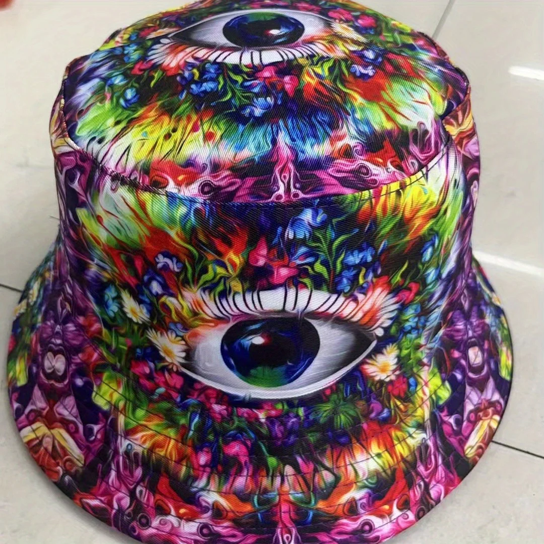 1pc Double Sides Flat Top Bob Panama Caps for Men Women Reversible Outdoor Sun Hats Funky Eye Print Bucket Hat Fisherman Hats
1pc Double Sides Flat Top Bob Panama Caps for Men Women Reversible Outdoor Sun Hats Funky Eye Print Bucket Hat Fisherman Hats