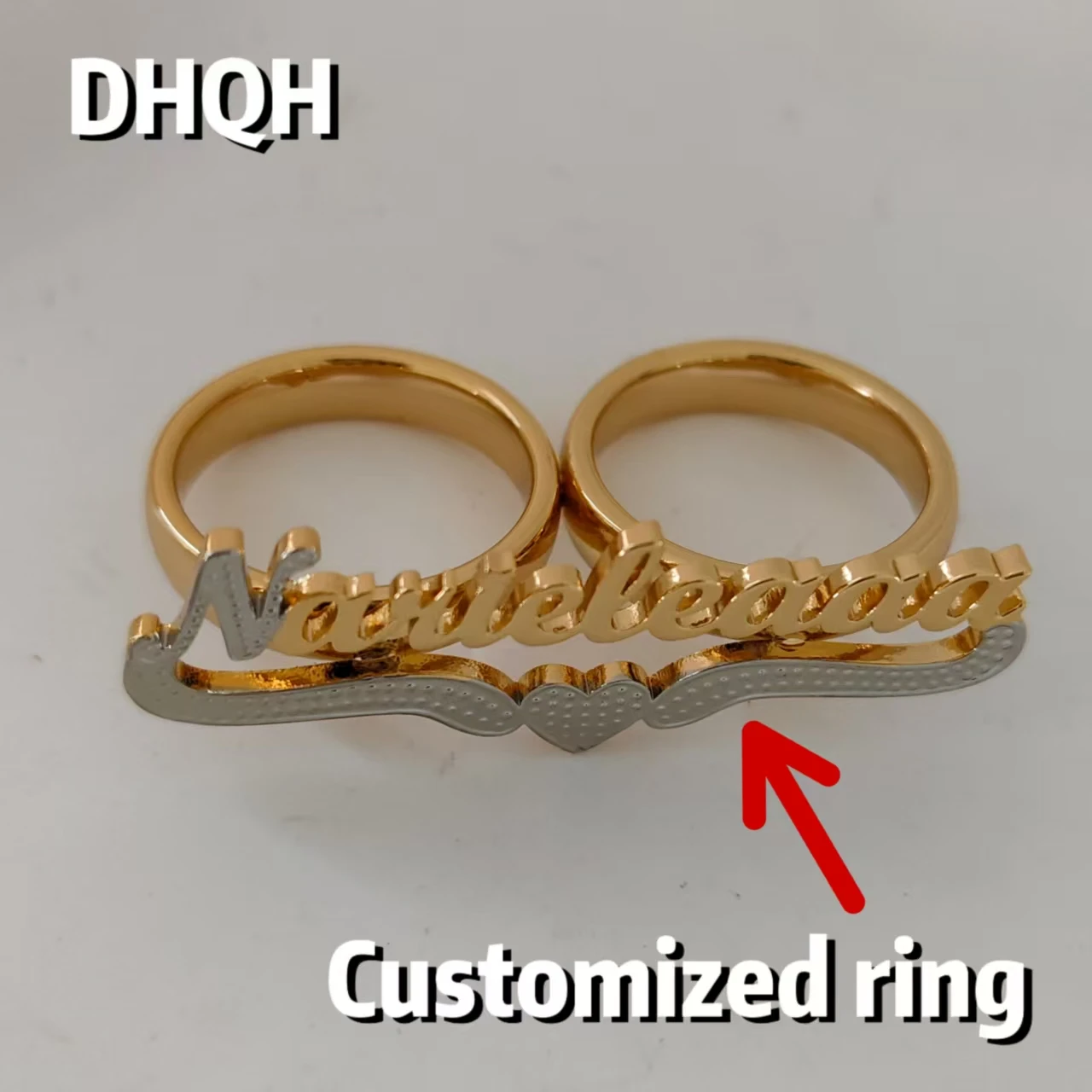 DHQH New Customized/Personalized Two-color Name Stainless Steel Ring Personalized Letter Ring Personalized Valentine's Day Gift
DHQH New Customized/Personalized Two-color Name Stainless Steel Ring Personalized Letter Ring Personalized Valentine's Day Gift