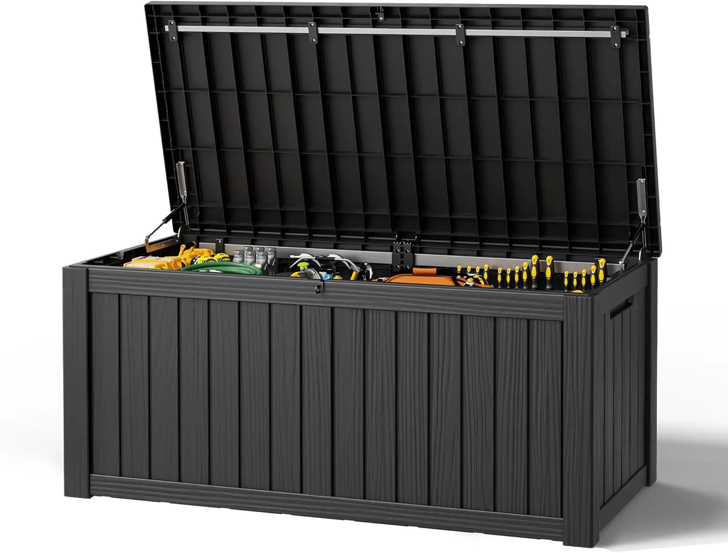 Outdoor Storage Box, Resin Deck Boxes Indoor and outdoor, Waterproof Storage Box Lockable Lid (Black,150 Gallon)
Outdoor Storage Box, Resin Deck Boxes Indoor and outdoor, Waterproof Storage Box Lockable Lid (Black,150 Gallon)