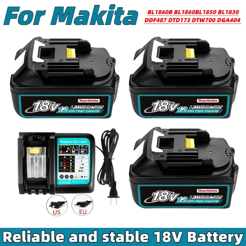 FOR Makita 12Ah/8Ah tools battery for Makita 18V Battery BL1830B BL1850B BL1850 BL1840 BL1860 BL1815 Replacement Lithium Battery
FOR Makita 12Ah/8Ah tools battery for Makita 18V Battery BL1830B BL1850B BL1850 BL1840 BL1860 BL1815 Replacement Lithium Battery
