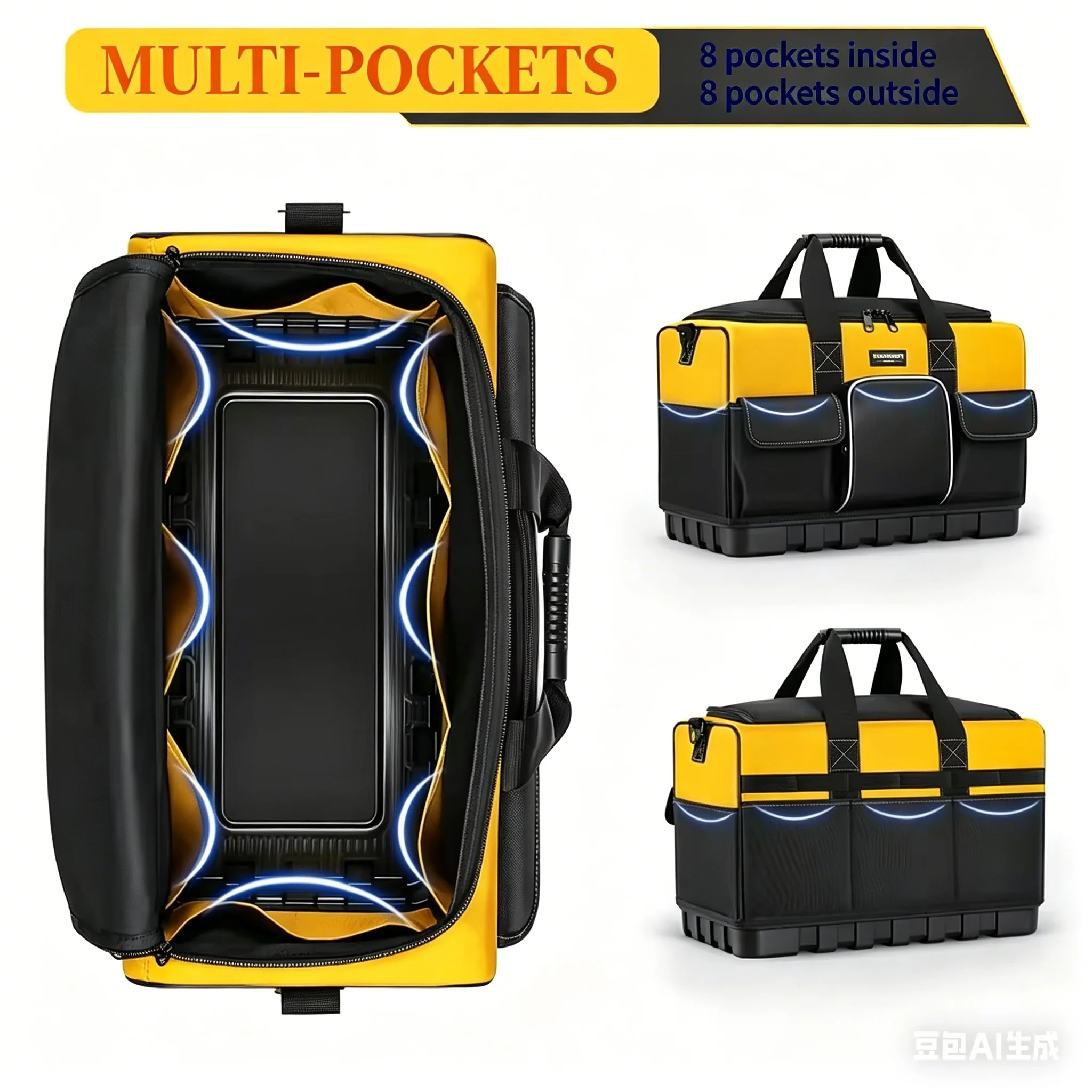 All-purpose hardware tool kit, electrical professional wear-resistant and durable plastic bottom Oxford cloth hand-held tool bag
All-purpose hardware tool kit, electrical professional wear-resistant and durable plastic bottom Oxford cloth hand-held tool bag