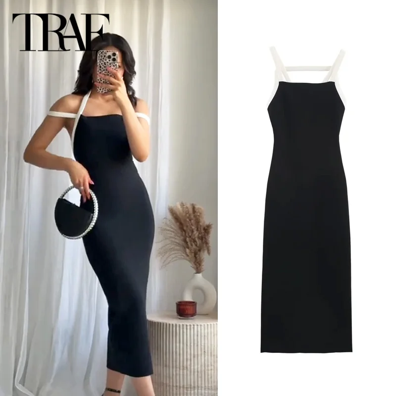 TRAF Elegant Knit Halter Dress 2025 Women's Spring Summer Patchwork Midi Dress Fashion Casual Party Evening Long Dress Vestidos
TRAF Elegant Knit Halter Dress 2025 Women's Spring Summer Patchwork Midi Dress Fashion Casual Party Evening Long Dress Vestidos