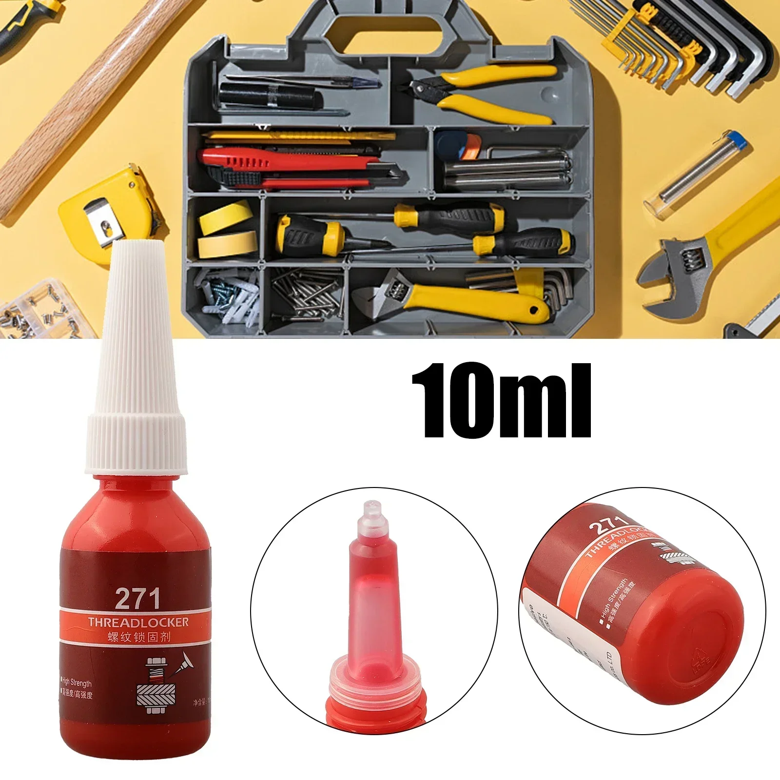 1pc 10ml Threadlocker 222/242/243/262/263/271/277/290 Anaerobic Adhesive Fit Screw Rust / Screw Not Tight For Pipe Thread
1pc 10ml Threadlocker 222/242/243/262/263/271/277/290 Anaerobic Adhesive Fit Screw Rust / Screw Not Tight For Pipe Thread