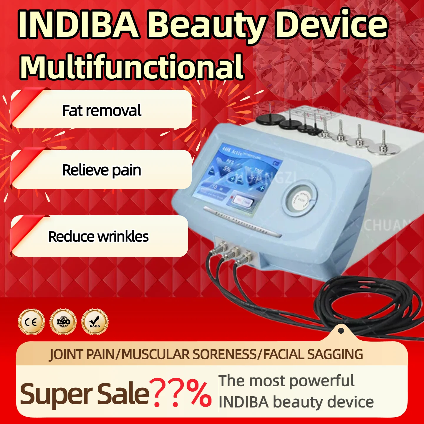INDIBA 448K RF Face Lifting Anti-Aging Device Body Shaping Pain Relief Beauty Equipment
INDIBA 448K RF Face Lifting Anti-Aging Device Body Shaping Pain Relief Beauty Equipment