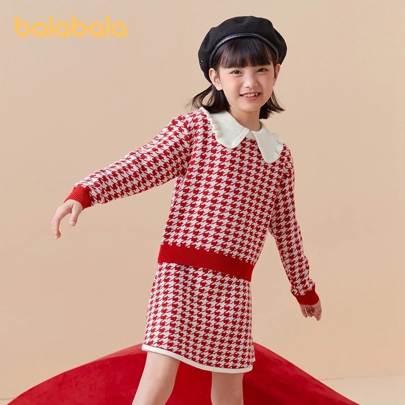 Balabala Kids Girl Long-Sleeved Suit 2024 New Year's Greetings Red Style Houndstooth Two-piece Set
Balabala Kids Girl Long-Sleeved Suit 2024 New Year's Greetings Red Style Houndstooth Two-piece Set