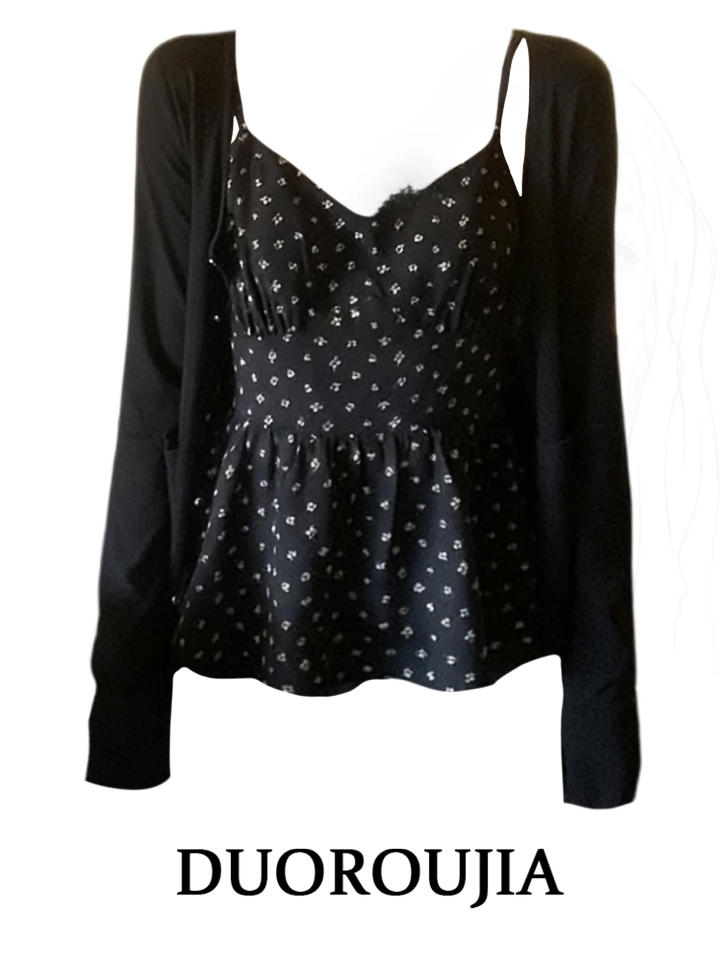 Duor plus Size Korean Style Black Floral Print Two-Piece Set Women's Summer Sun Protection Open Cardigan Strap High Fashion E...
Duor plus Size Korean Style Black Floral Print Two-Piece Set Women's Summer Sun Protection Open Cardigan Strap High Fashion E...