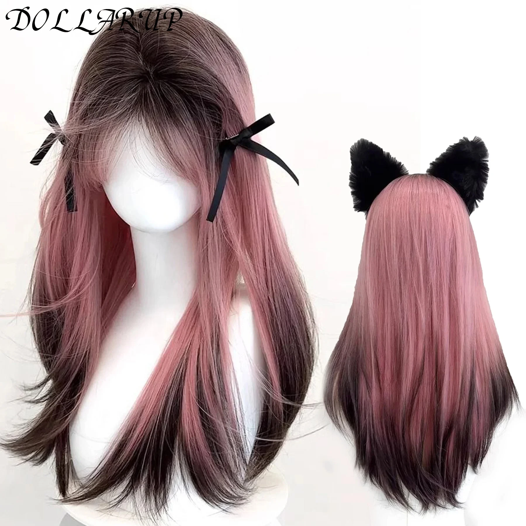 JKL Black Pink Ombre Synthetic Wigs For Cosplay Long Wavy Layered Wigs With Bangs For Women Heat Resistant Fake Hair
JKL Black Pink Ombre Synthetic Wigs For Cosplay Long Wavy Layered Wigs With Bangs For Women Heat Resistant Fake Hair