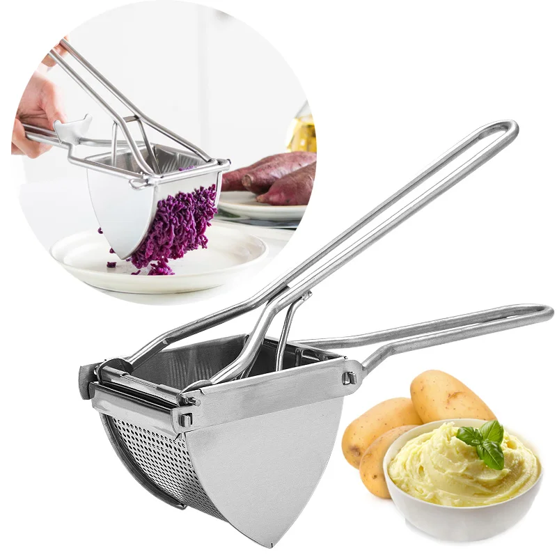 Potato Ricer Stainless Steel Potato Masher Heavy Duty Potato Ricer Masher for Baby Food Fruit Vegetable Juicer Gadgets for Home
Potato Ricer Stainless Steel Potato Masher Heavy Duty Potato Ricer Masher for Baby Food Fruit Vegetable Juicer Gadgets for Home
