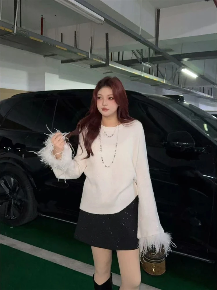 Romantic White Knitted Sweater with Frayed Sves for Women Spring Date New Sle Beautiful Top Trendy Korean Version
Romantic White Knitted Sweater with Frayed Sves for Women Spring Date New Sle Beautiful Top Trendy Korean Version