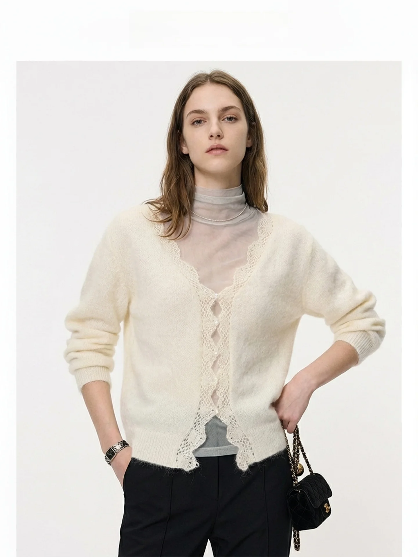 Французский вязаный кардиган с кружевными вставками, женский, весна-осень, двойное использование, нежный, романтичный, чистый, элегантный свитер
Французский вязаный кардиган с кружевными вставками, женский, весна-осень, двойное использование, нежный, романтичный, чистый, элегантный свитер