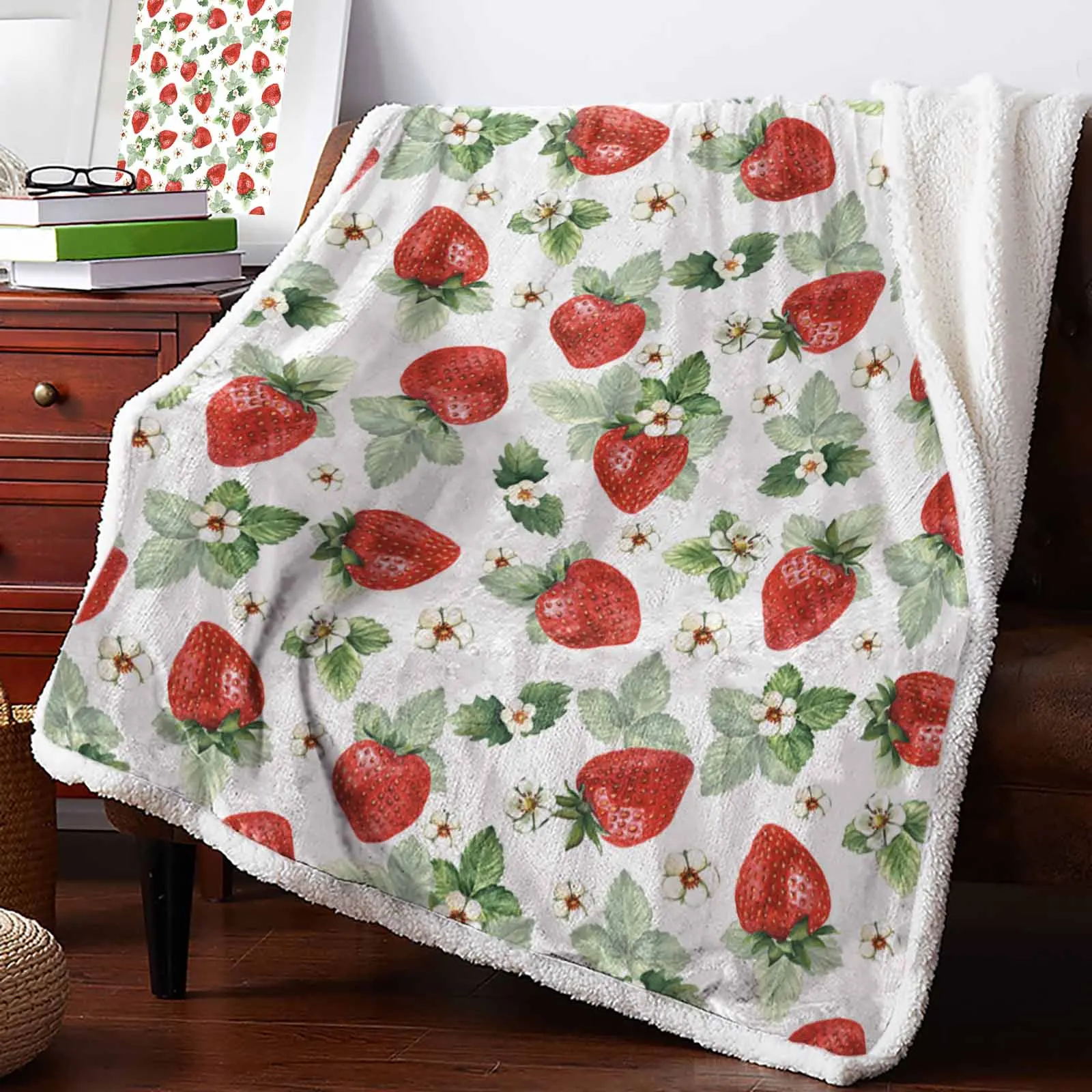 Summer Fruit Strawberry Flower Cashmere Blanket Winter Warm Soft Throw Blankets for Beds Sofa Wool Blanket Bedspread 
Summer Fruit Strawberry Flower Cashmere Blanket Winter Warm Soft Throw Blankets for Beds Sofa Wool Blanket Bedspread