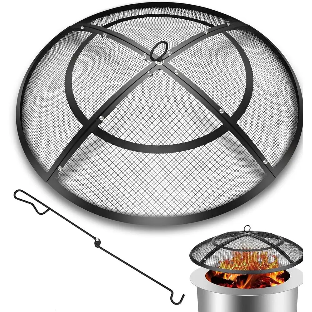 36 Inch Round Mesh Fire Pit Screen with Handle and Poker, Heavy-Duty Steel, Outdoor/Beach/Camping Use
36 Inch Round Mesh Fire Pit Screen with Handle and Poker, Heavy-Duty Steel, Outdoor/Beach/Camping Use
