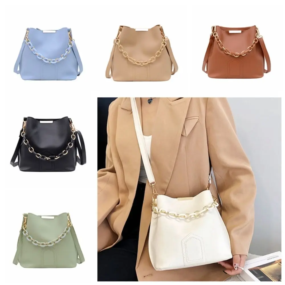 Soild Color Women Bucket Bag Single Shoulder Large Capacity PU Leather Handbag Handbag Lipstick Storage Bag Chain Crossbody Bag
Soild Color Women Bucket Bag Single Shoulder Large Capacity PU Leather Handbag Handbag Lipstick Storage Bag Chain Crossbody Bag
