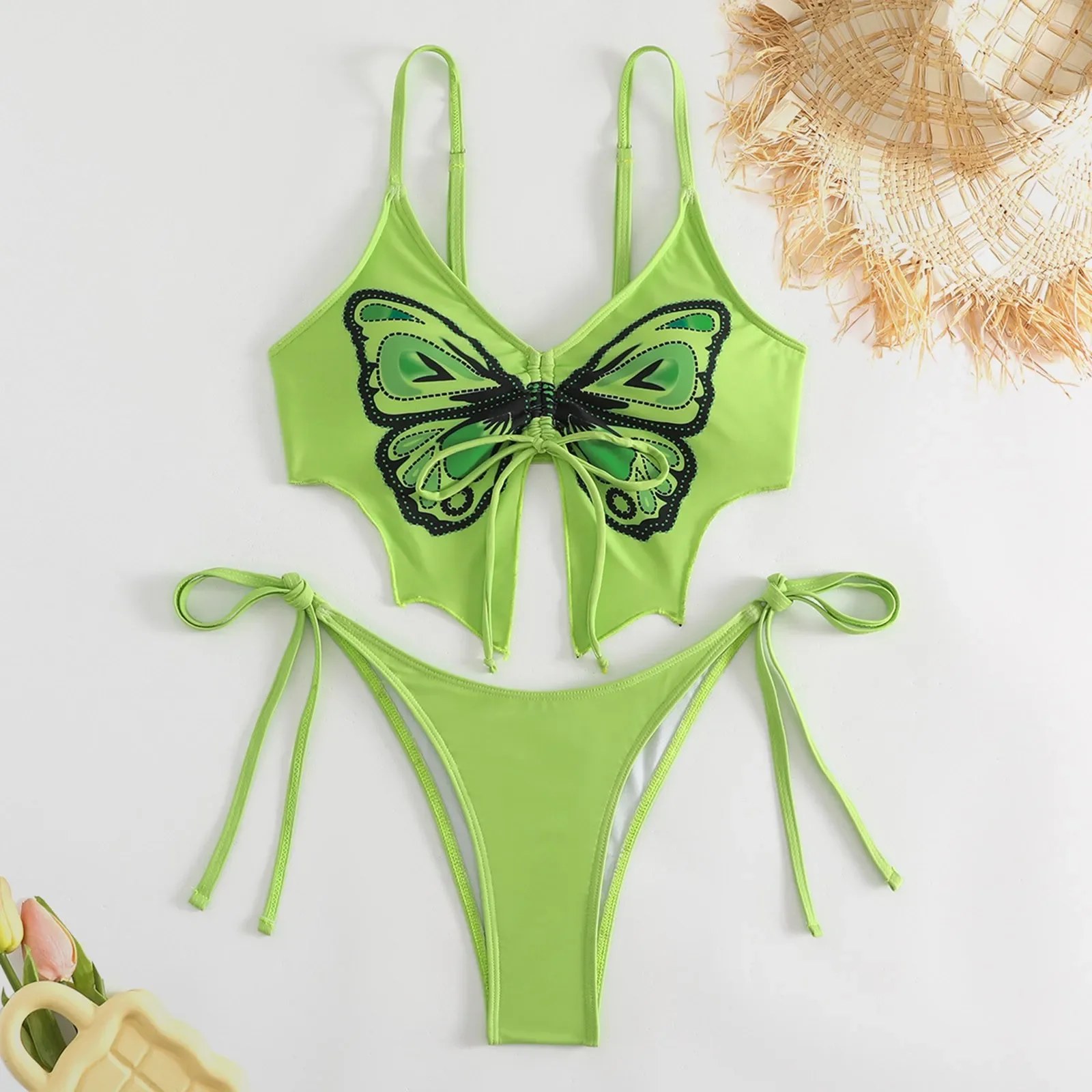 2024 Sexy Push Up Two Piece Beachwear Butterfly Printed Cute Split Bikinis Set Swimsuit High Waisted Swimming Bathing Suit
2024 Sexy Push Up Two Piece Beachwear Butterfly Printed Cute Split Bikinis Set Swimsuit High Waisted Swimming Bathing Suit