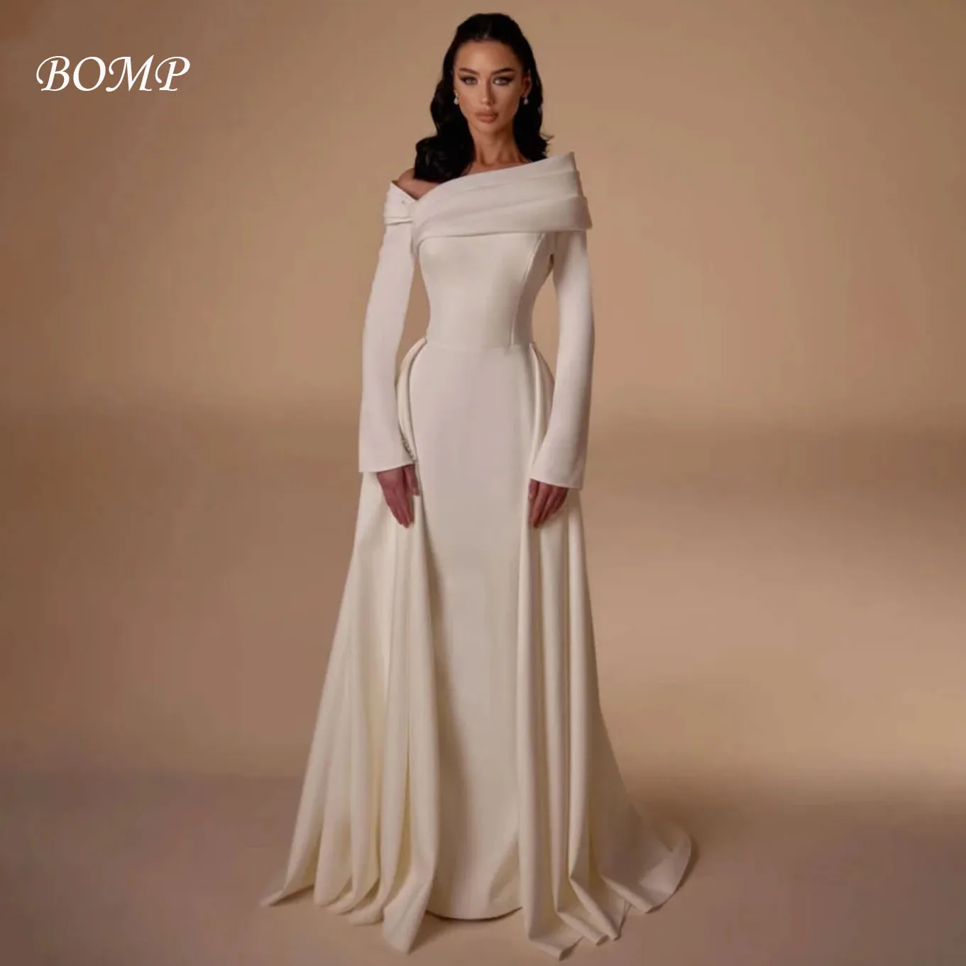 BOMP Ivory Party Dress A-Line Evening Dresses Off the Shoulder Satin Gala Dress with Pleats فساتين السهرة Customized
BOMP Ivory Party Dress A-Line Evening Dresses Off the Shoulder Satin Gala Dress with Pleats فساتين السهرة Customized