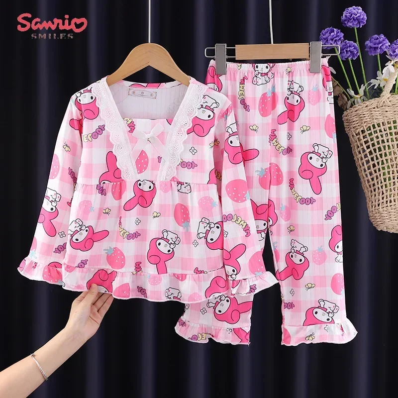 Miniso Sanrio Kuromi Cinnamoroll Y2K Children Pajamas Set Kawaii My Melody Summer Thin Long-sleeved Boy Girl Pajamas Set Gift
Miniso Sanrio Kuromi Cinnamoroll Y2K Children Pajamas Set Kawaii My Melody Summer Thin Long-sleeved Boy Girl Pajamas Set Gift