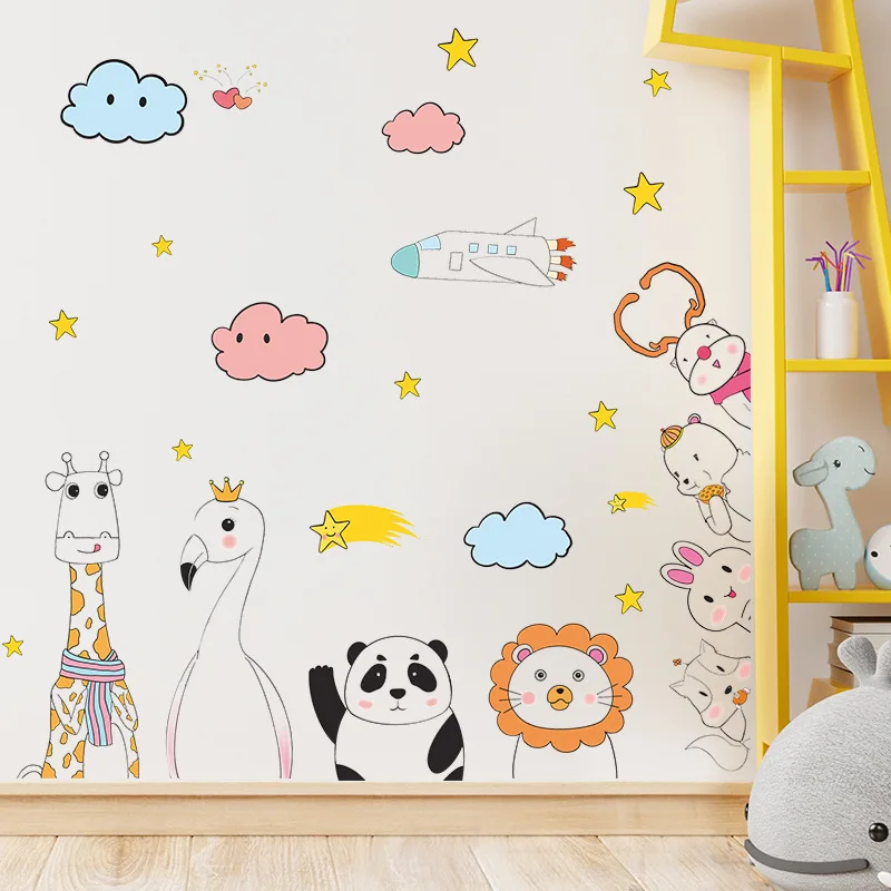 Cartoon Animal Wall Sticker Removable Self-adhesive for Baby Kids Room Wall Decoration Rainbow Mural Decals Wallpaper Home Decor
Cartoon Animal Wall Sticker Removable Self-adhesive for Baby Kids Room Wall Decoration Rainbow Mural Decals Wallpaper Home Decor