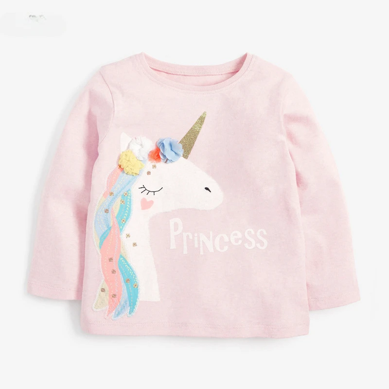 Spring Children's Cotton T-shirt Unicorn Baby Girl Long Sleeve Cartoon T Shirt Kids Clothes Toddler Girls Pink Princess Tops
Spring Children's Cotton T-shirt Unicorn Baby Girl Long Sleeve Cartoon T Shirt Kids Clothes Toddler Girls Pink Princess Tops