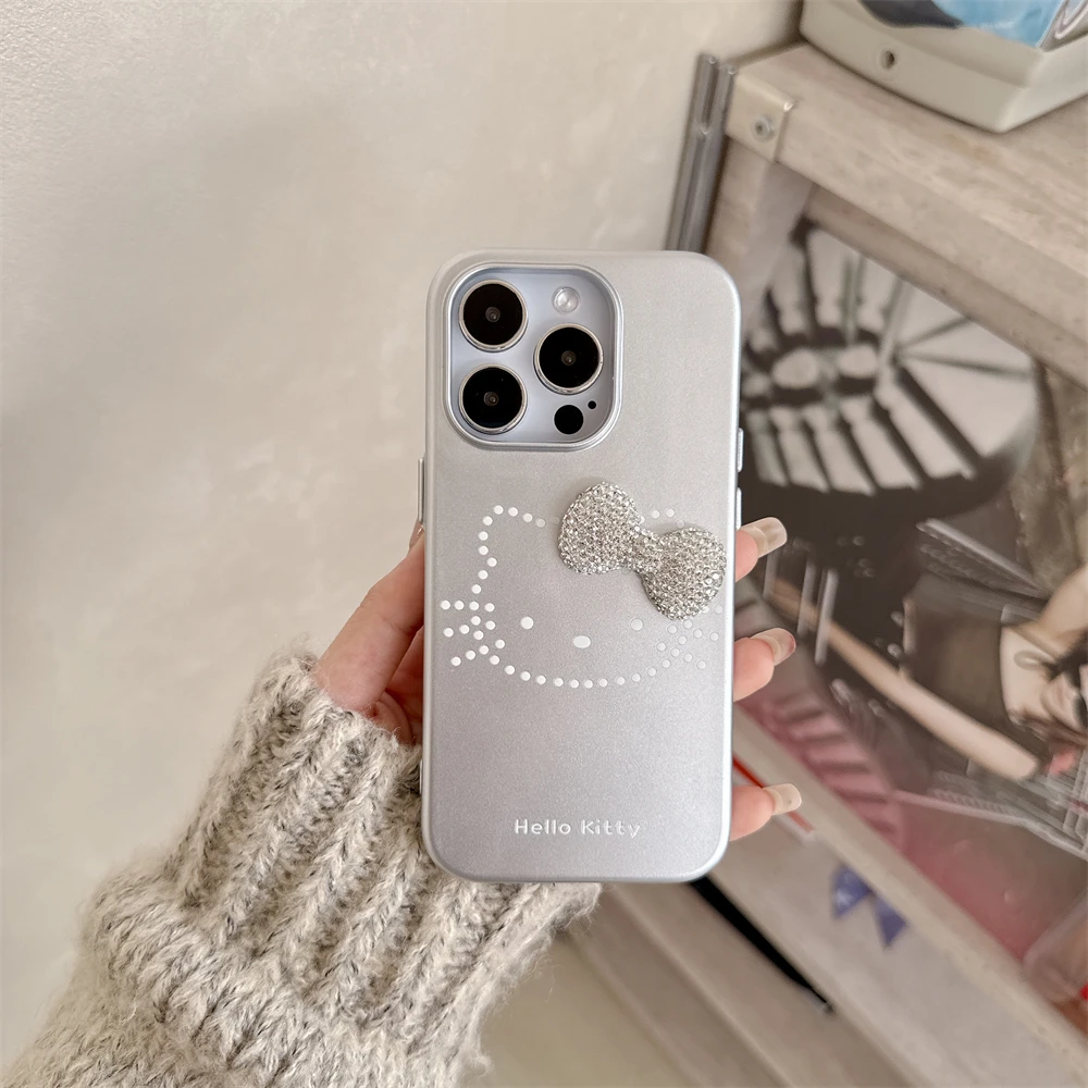 Hello Kitty Luxury Glitter Rhinestone Bow tie Pattern Phone Case For iPhone 16 15 14 13 Pro Max Shockproof Protective Cover
Hello Kitty Luxury Glitter Rhinestone Bow tie Pattern Phone Case For iPhone 16 15 14 13 Pro Max Shockproof Protective Cover