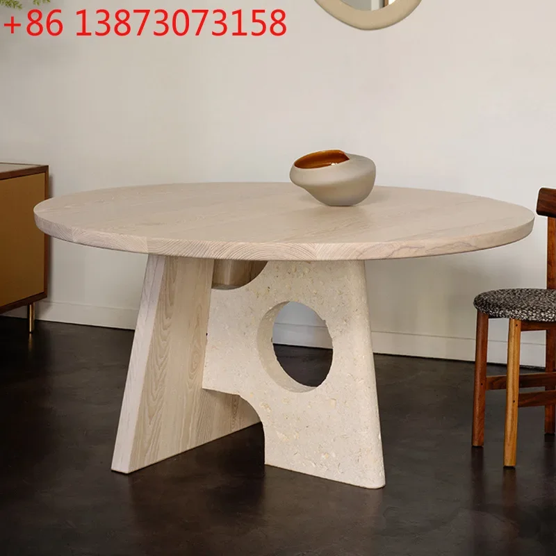 Retro Nordic solid wood dining table simple round dining table
Retro Nordic solid wood dining table simple round dining table