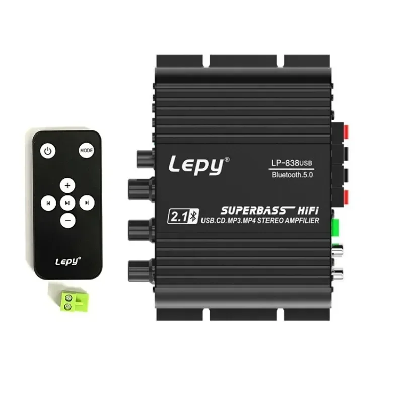 Audio Amplifier LEPY838USB Bluetooth Subwoofer Amplifier Computer 12V Car Home Amplifier U Disk Lossless Music 2.1 Channel HiFi
Audio Amplifier LEPY838USB Bluetooth Subwoofer Amplifier Computer 12V Car Home Amplifier U Disk Lossless Music 2.1 Channel HiFi